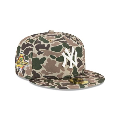 Green New York Yankees Hat - New Era MLB Duck Camo 59FIFTY Fitted Caps USA5318472